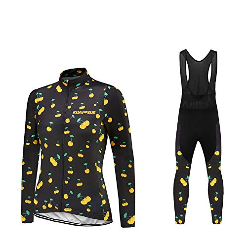 Uglyfrog Maillots Ciclismo Mujer Largos Jersey Pantalones 3D Cojín Transpirable Ropa de Bicicleta Cómoda Conjunto de Ciclista para Deporte al Aire Libre CXWL01