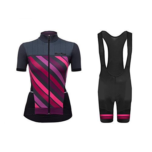 Uglyfrog Pantalones Cortos de Ciclismo de Secado rápido y Transpirable para Mujeres + Pantalones Cortos + Jerseys Acolchados con cojín 3D Set de Jersey de Bicicleta DTWX01F