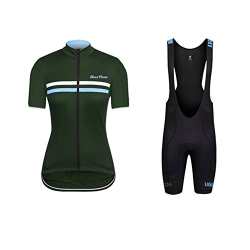 Uglyfrog Pantalones Cortos de Ciclismo de Secado rápido y Transpirable para Mujeres + Pantalones Cortos + Jerseys Acolchados con cojín 3D Set de Jersey de Bicicleta DTWX01F