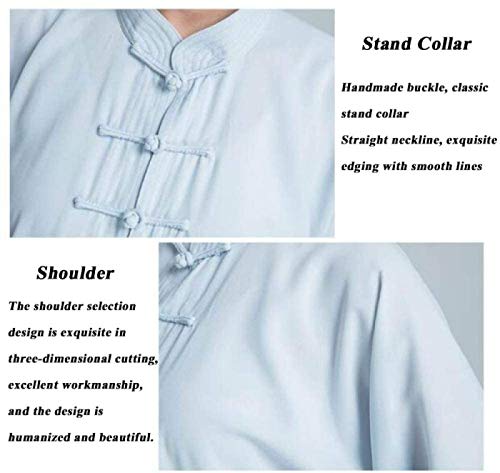 UGUHU Tai Chi Uniforme Ropa - Artes Marciales Conjuntos Chino Tradicional Hombres Mujeres Ropa Shaolin Kung Fu Wing Chun Taekwondo Ropa de Entrenamiento, Negro-S