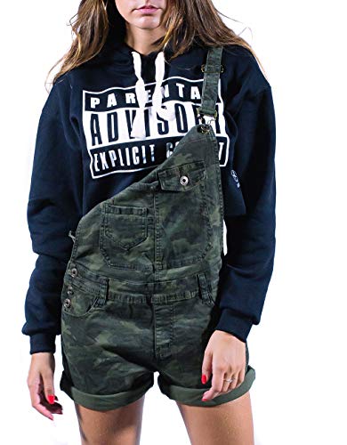 UISSOS Sudadera Mujer Parental Advisory con Capucha De Chica Moda Sport Casual Negra talla única