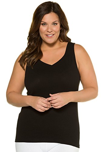 Ulla Popken Achselhemd Camiseta sin Mangas, Negro (Schwarz 10), 56 (Talla del Fabricante: 54+) para Mujer