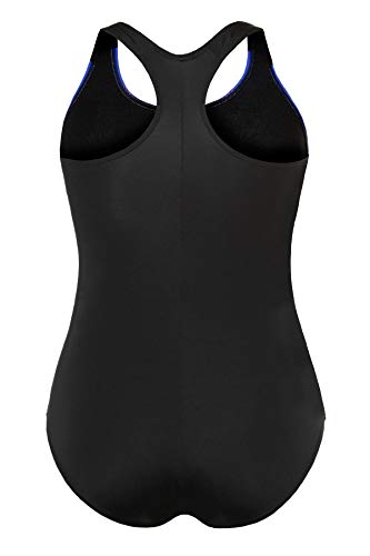 Ulla Popken Badeanzug Farbige Träger baño, Negro, 56 para Mujer