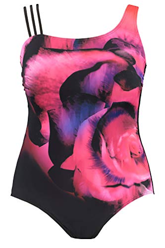 Ulla Popken, Damen, Große Größen, Badeanzug Rote Rose Traje de baño de una Sola Pieza, Rojo, 52 para Mujer