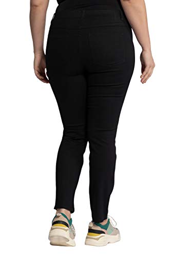 Ulla Popken Jeggings Overdyed Mit Gürtelschlaufen, Vaqueros para Mujer, Negro (Schwarz 10), 48