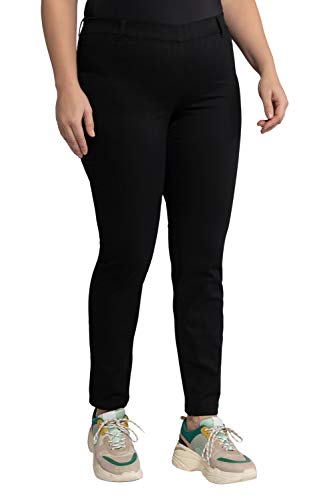 Ulla Popken Jeggings Overdyed Mit Gürtelschlaufen, Vaqueros para Mujer, Negro (Schwarz 10), 48
