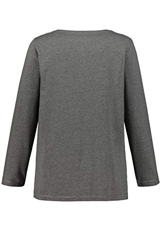 Ulla Popken Shirt Langarm, Minnie Mouse, A-linie, Camiseta Mujer, Gris (Anthrazit), 52/54 (Talla fabricante: 50/52)