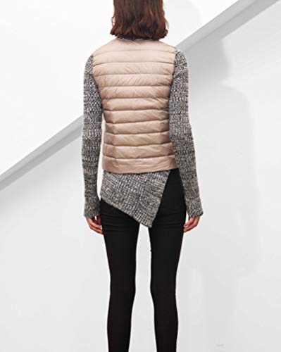 Ultra Ligero Chaleco Acolchado Mujer Corto Slim Fit Botón Chaqueta De Plumas