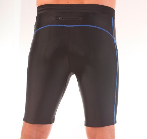 Ultrasport Fahrradhose Pantalones, Hombre, Negro/Azul, L