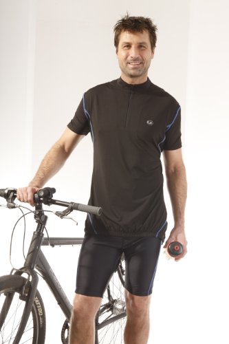 Ultrasport Fahrradhose Pantalones, Hombre, Negro/Azul, L