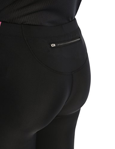 Ultrasport, Pantalones deportivos 3/4 para Mujer, Negro/Neon Rosa, M