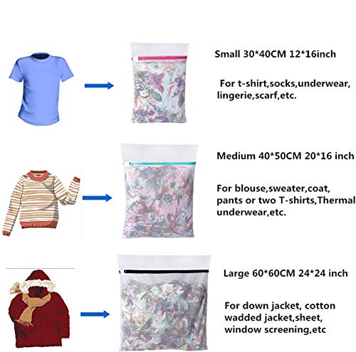 UMI. by Amazon - Bolsas para la Colada de Malla de Panal para almacenar o Lavar Blusas delicadas, calcetería, Ropa Interior y Sujetador, Bolsas de lavandería para organización de Viajes, 5 Piezas