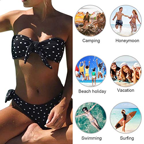 UMIPUBO Bikini Mujer Dos Piezas Ropa con Estampado de Lunares Push-Up Traje de baño con Lazo Acolchado Conjunto de Bikini de Playa Acolchado Bañador