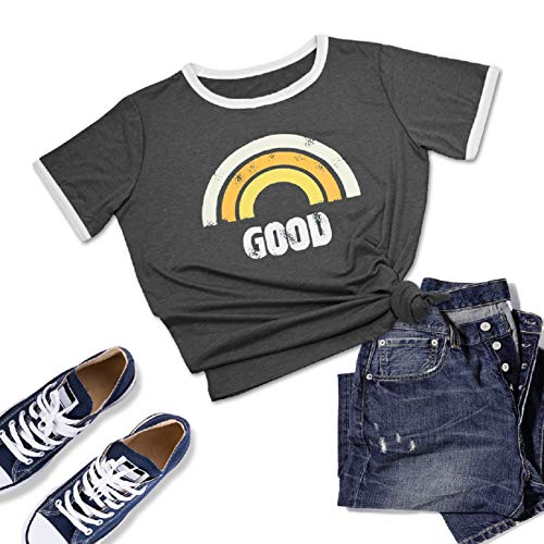 UMIPUBO Bluas de Mujer Camisa Algodón Cuello Redondo Basica Blusa Mujer Elegante Manga Corta Larga Camisa Suelta Mujer Casual Suelto Verano Invierno Primavera T-Shirts Tops