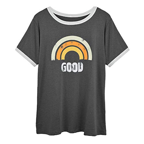 UMIPUBO Bluas de Mujer Camisa Algodón Cuello Redondo Basica Blusa Mujer Elegante Manga Corta Larga Camisa Suelta Mujer Casual Suelto Verano Invierno Primavera T-Shirts Tops