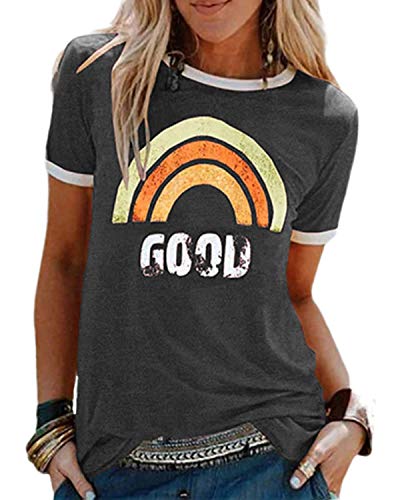 UMIPUBO Bluas de Mujer Camisa Algodón Cuello Redondo Basica Blusa Mujer Elegante Manga Corta Larga Camisa Suelta Mujer Casual Suelto Verano Invierno Primavera T-Shirts Tops
