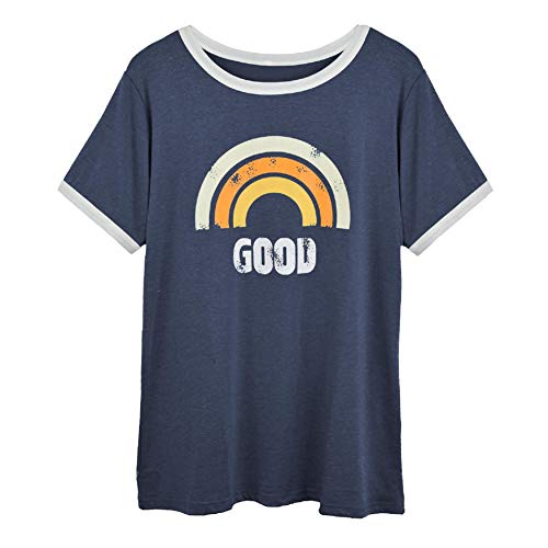 UMIPUBO Bluas de Mujer Camisa Algodón Cuello Redondo Basica Blusa Mujer Elegante Manga Corta Larga Camisa Suelta Mujer Casual Suelto Verano Invierno Primavera T-Shirts Tops