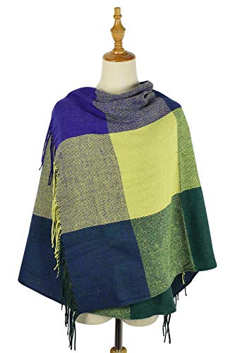 UMIPUBO Bufanda cálida de invierno para mujer, a cuadros, algodón, para invierno, a cuadros, de seda, para otoño, estola E Talla única