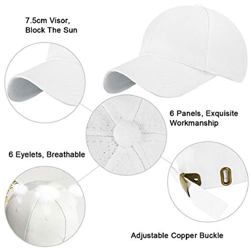 UMIPUBO Gorras Beisbol Deportes Unisex Adjustable al Aire Libre Cap clásico algodón Casual Sombrero Gorras de béisbol (Blanco)