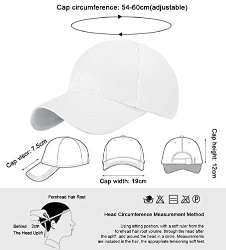 UMIPUBO Gorras Beisbol Deportes Unisex Adjustable al Aire Libre Cap clásico algodón Casual Sombrero Gorras de béisbol (Blanco)