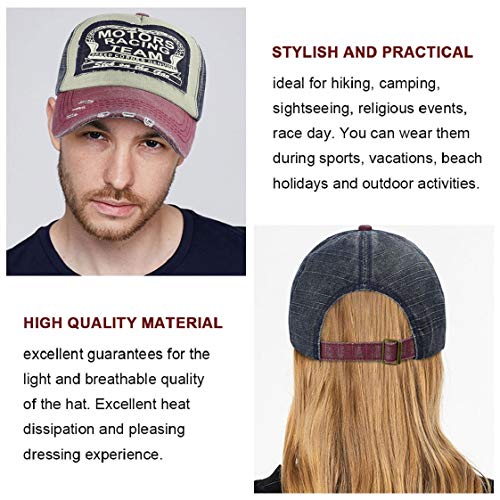 UMIPUBO Gorras Beisbol Deportes Unisex Adjustable al Aire Libre Cap clásico algodón Sombrero Motocicleta Gorras de béisbol (Rojo)