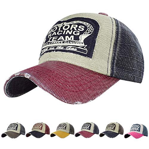 UMIPUBO Gorras Beisbol Deportes Unisex Adjustable al Aire Libre Cap clásico algodón Sombrero Motocicleta Gorras de béisbol (Rojo)