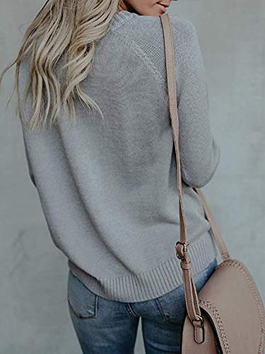 UMIPUBO Mujer Básico Punto Suéter de Moda O-Cuello Otoño Invierno Oversize Casual sólido Largo Manga Jerseys Amor suéter Suelto Blusas Abrigo Jersey Tops Women Sweater