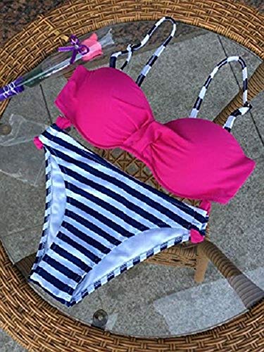 UMIPUBO Mujer Bikini 2 Piezas Sexy Conjunto de Bikini Trajes de Baño Tanga Playa Bikini Set Push up Acolchado Ropa de Baño Beachwear (Medium, Rosoda)