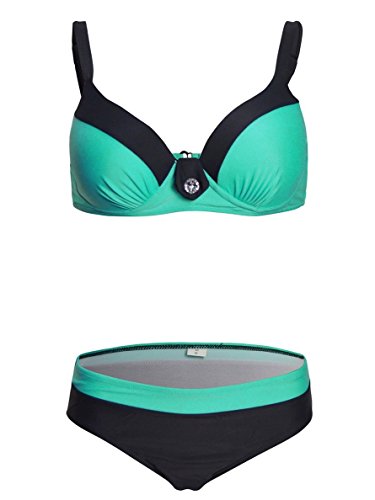UMIPUBO Mujer Bikini Push-Up Acolchado Bra Trajes de Baño Tops y Braguitas Bikini Sets (ES 38, Estilo1:Azul)