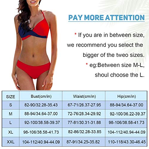 UMIPUBO Mujer Bikini Traje de Baño con Cuello en V Bikinis Sujetador Dos Piezas Push-up Sexy Ropa de Playa Falda de Playa Tops y Braguitas