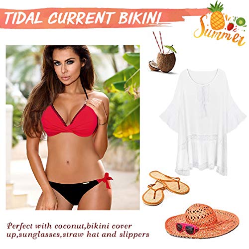 UMIPUBO Mujer Conjunto de Bikini Cintura Alta Traje de Baño de Dos Piezas Push-up Cuello en V Bañador Ropa de Playa Traje de baño