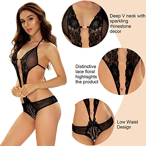 UMIPUBO Mujer Ropa de Dormir Conjuntos de Lencería Transparente Lingerie Escotado por Detrás Lace Lenceria Erotica Babydoll Pijamas Ropa Interior