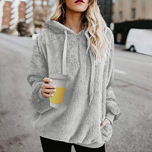 UMIPUBO Mujer Sudadera Caliente y Esponjoso Caliente Sudadera con Capucha Chaqueta Suéter Abrigo Jersey Otoño-Invierno Talla Grande Hoodie Sudadera Remata Cálido