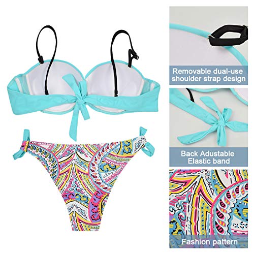 UMIPUBO Traje De Baño Bikini para Mujeres Push up Acolchadas Conjunto de Bikini Dos Piezas Bañador Ropa de Playa Tops y Braguitas