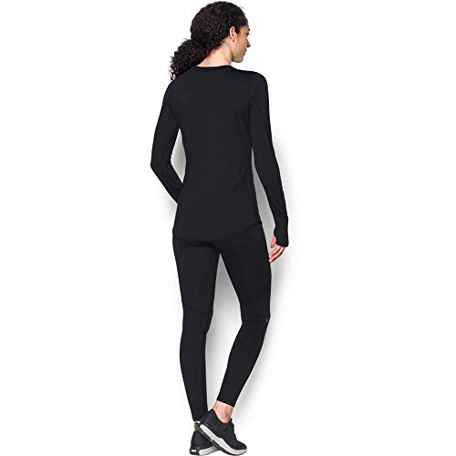 Under Armour Camiseta Ajustada de chándal Coldgear Armour, Mujer, Black / / Metallic Silver (001), XS