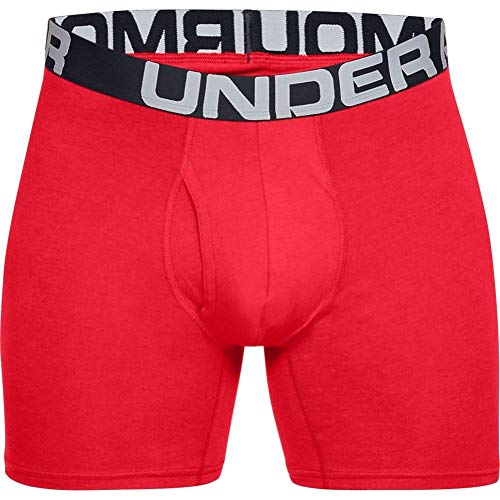 Under Armour Charged Cotton 6in 3 Pack Ropa Interior, Hombre, (Red/Academy/Mod Gray Medium Heather (600), M