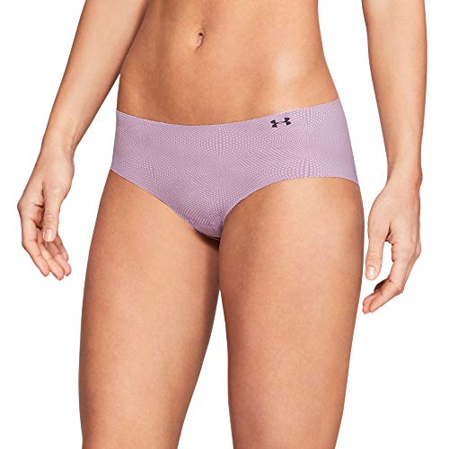 Under Armour Pure Stretch Hipster 3-Pack Printed Ropa Interior, Mujer, Morado (Purple Ace/Mojo Pink/Mod Gray 543), XS