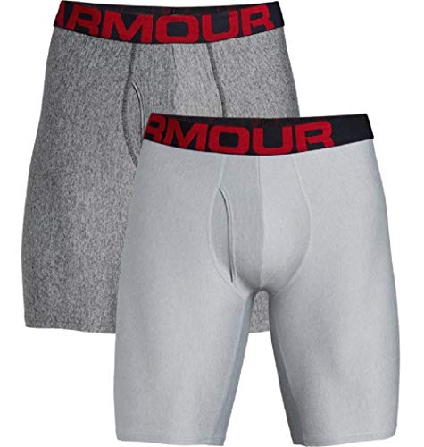 Under Armour Tech 9in 2 Pack Ropa Interior, Hombre, (Mod Gray Light Heather/Jet Gray Light Heather (011), M