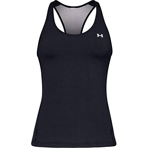 Under Armour UA Heatgear Racer Camiseta sin Mangas, Mujer, Negro (Black/Metallic Silver), M