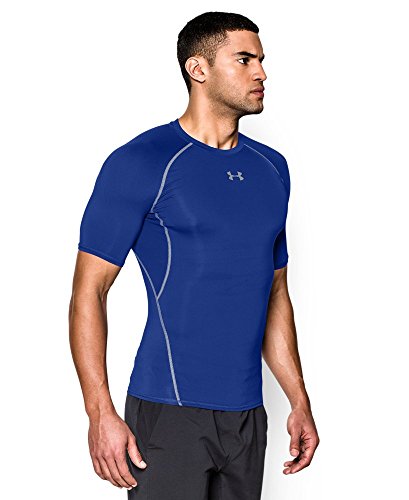 Under Armour UA Heatgear Short Sleeve Camiseta, Hombre, Azul (Royal/Steel (400), L