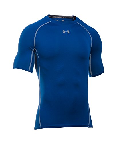 Under Armour UA Heatgear Short Sleeve Camiseta, Hombre, Azul (Royal/Steel (400), L