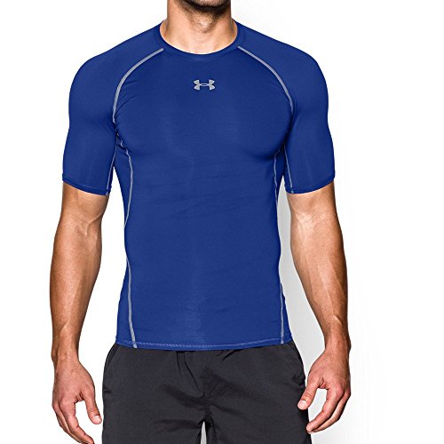 Under Armour UA Heatgear Short Sleeve Camiseta, Hombre, Azul (Royal/Steel (400), L