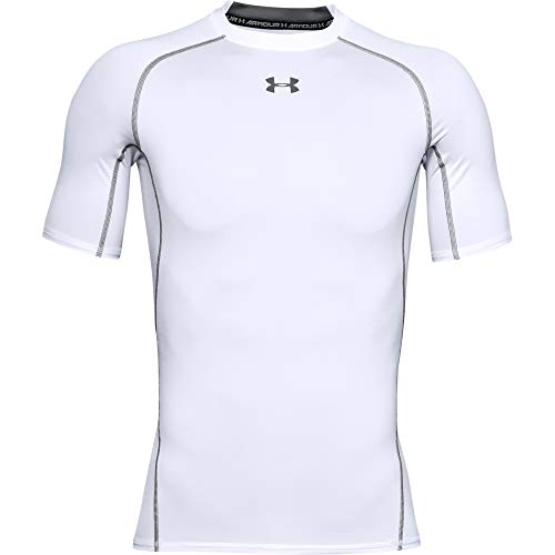 Under Armour UA Heatgear Short Sleeve Camiseta, Hombre, Blanco (White/Graphite), L