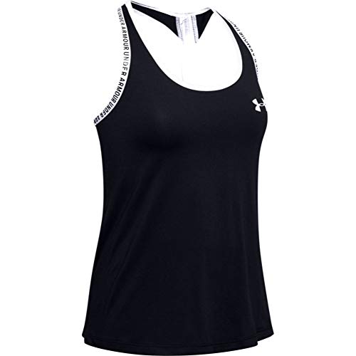 Under Armour UA Knockout Tank, camiseta de tirantes, camiseta deportiva para mujer mujer, Negro (Black/White (001)), L