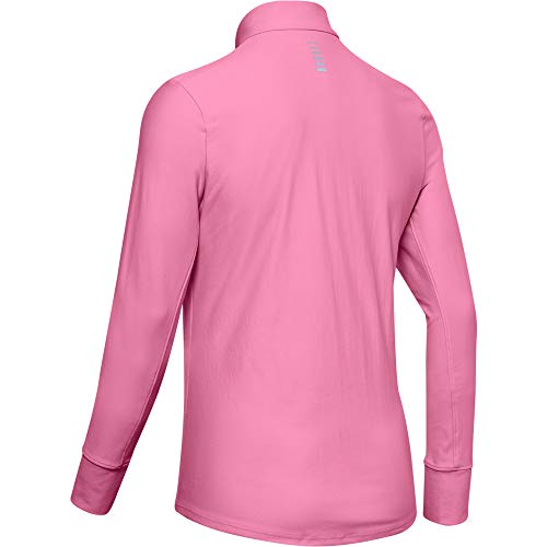 Under Armour UA Qualifier ½ Zip Jersey Manga Larga, Rosa, L para Mujer