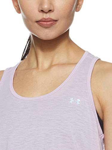 Under Armour Whisperlight - Camiseta sin Mangas para Mujer, Mujer, Camiseta de Tirantes Anchos, 1344467, Rosa Niebla (694)/Plateado Metálico, XL
