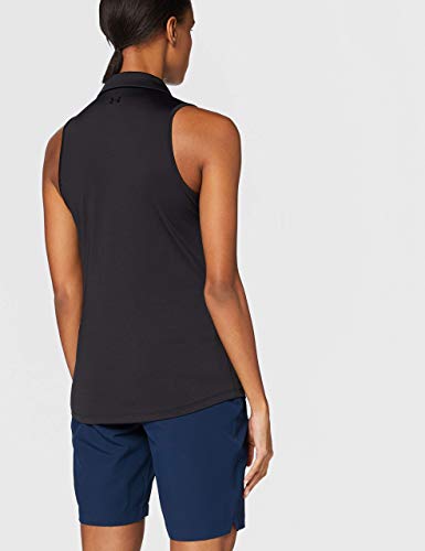 Under Armour Zinger Sleeveless Camisa Polo, Mujer, Negro, LG