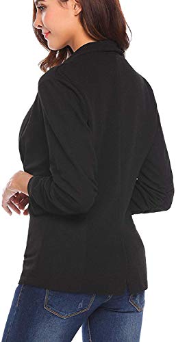 Uni-Wert Blazer Mujer Chaqueta de Traje Slim Fit Elegante Casual Oficina Negocios Outwear Solapa Manga 3/4 Chaqueta de Traje para Mujer