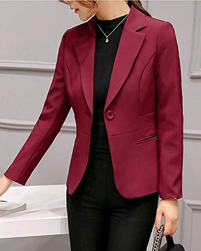 Uni-Wert Blazer Mujer Chaqueta de Traje Slim Fit Elegante Casual Oficina Negocios Outwear Solapa Manga Larga Chaqueta de Traje para Mujer
