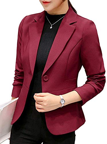 Uni-Wert Blazer Mujer Chaqueta de Traje Slim Fit Elegante Casual Oficina Negocios Outwear Solapa Manga Larga Chaqueta de Traje para Mujer